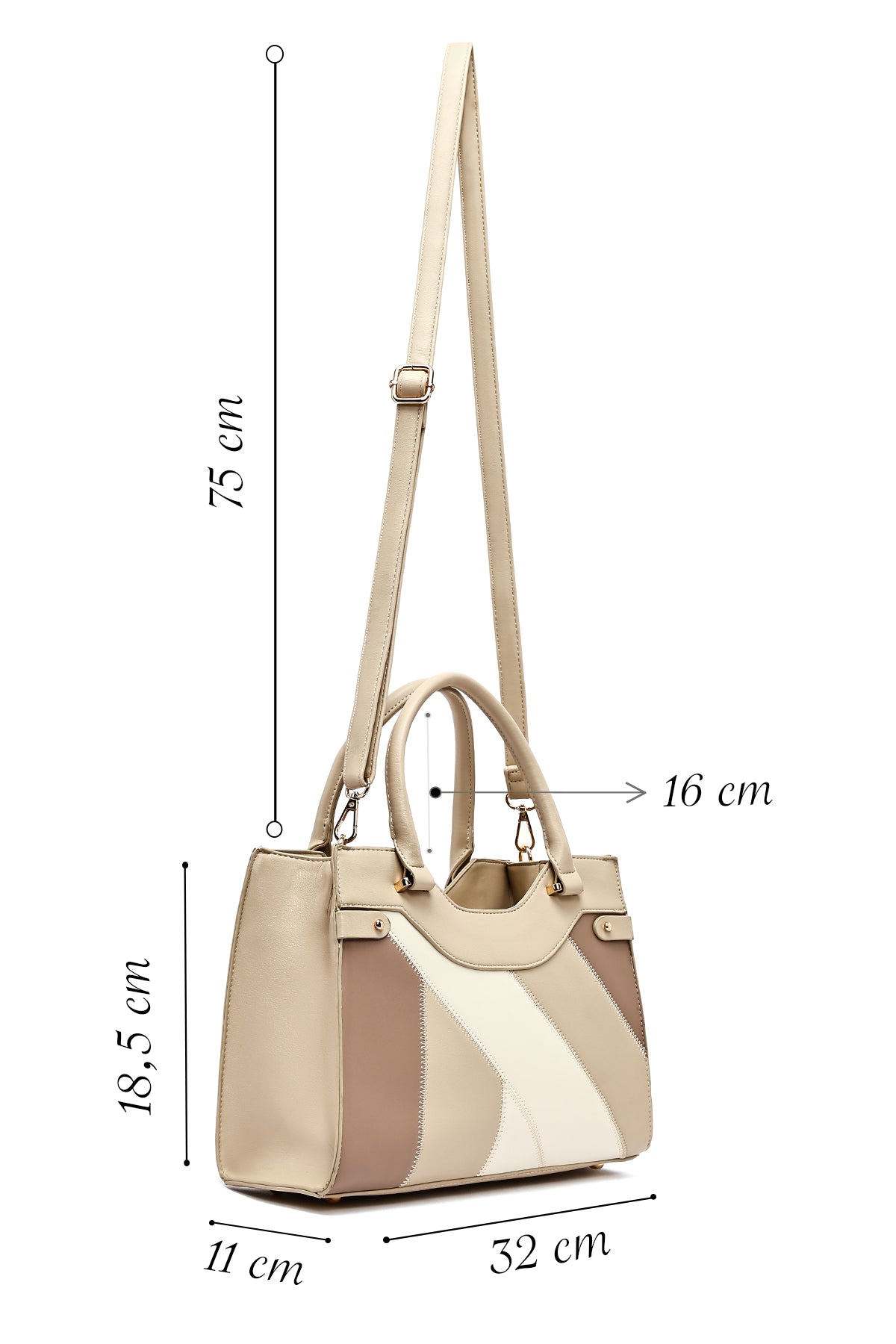 Kadın Bej Uzun Askılı Klasik Kol Çantası