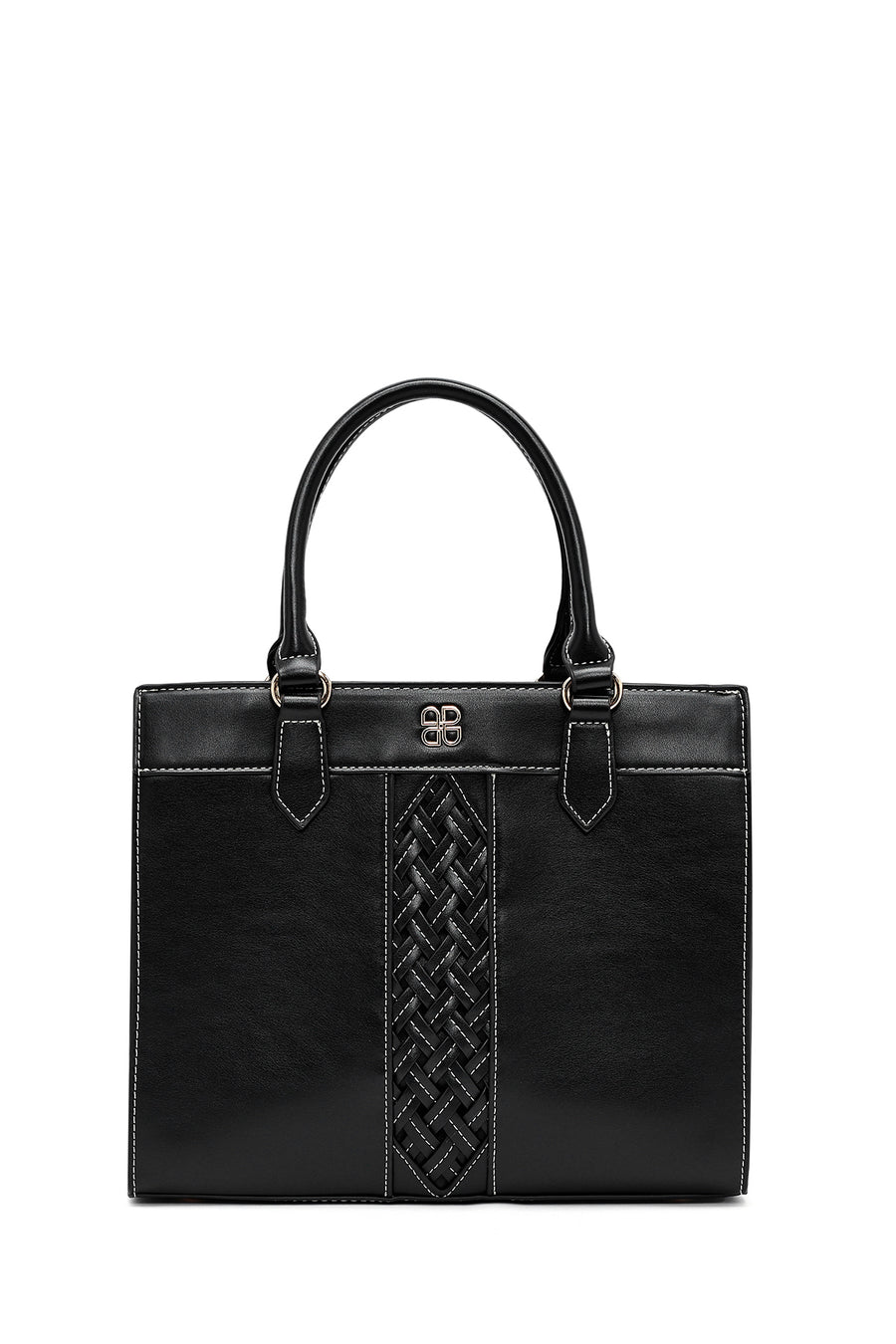 Women's Black Long Strap Patterned Handbag