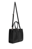 Kadın Siyah Uzun Askılı Desenli Kol Çantası | Derimod