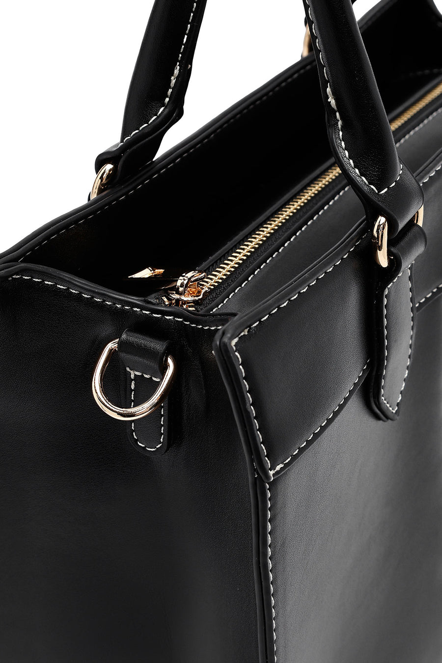 Women's Black Long Strap Patterned Handbag