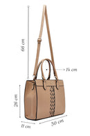 Kadın Kahverengi Uzun Askılı Desenli Kol Çantası | Derimod