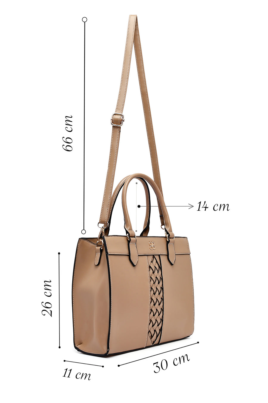 Women's Brown Long Strap Patterned Handbag