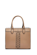 Kadın Kahverengi Uzun Askılı Desenli Kol Çantası | Derimod