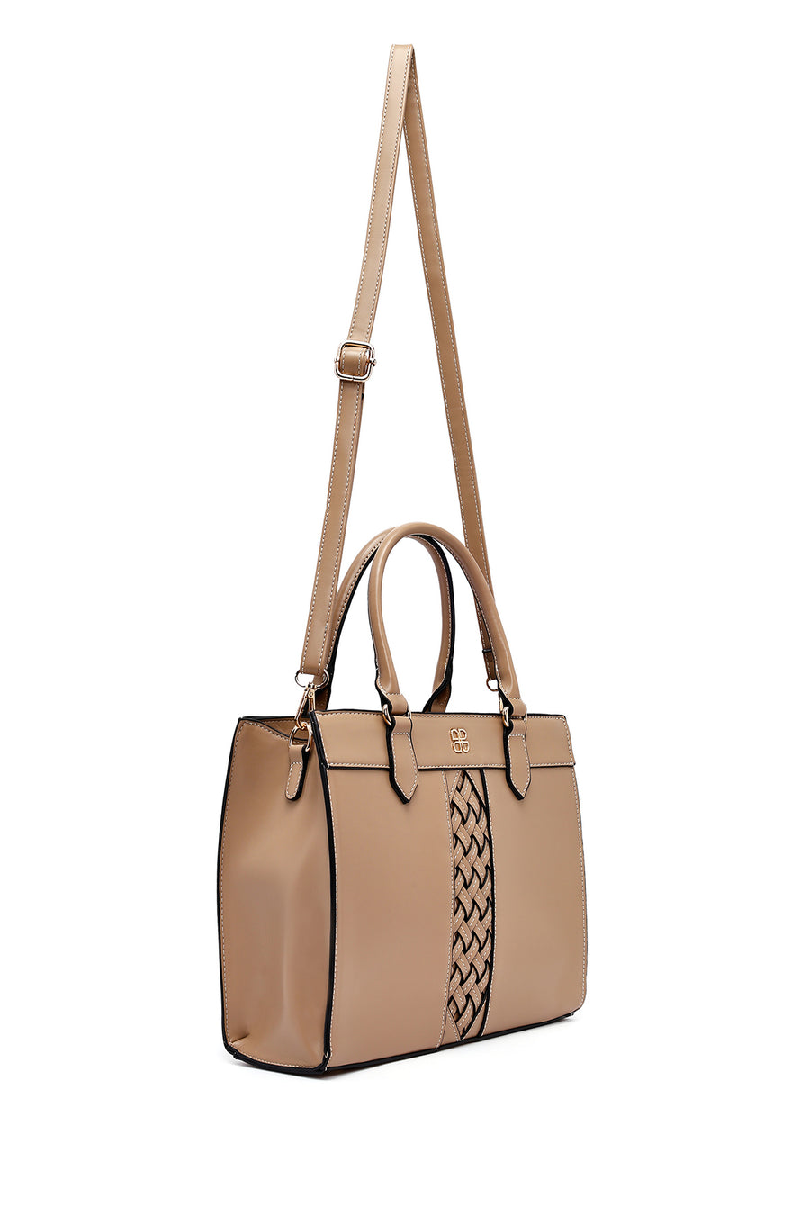 Women's Brown Long Strap Patterned Handbag