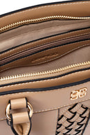 Kadın Kahverengi Uzun Askılı Desenli Kol Çantası | Derimod