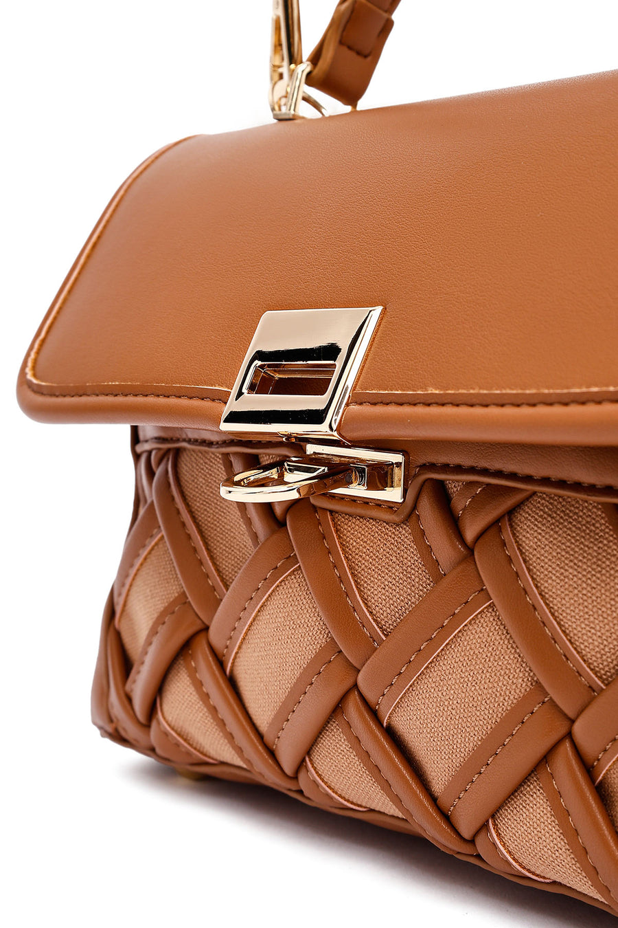 Women's Brown Long Strap Patterned Handbag