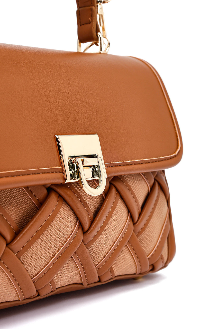 Women's Brown Long Strap Patterned Handbag