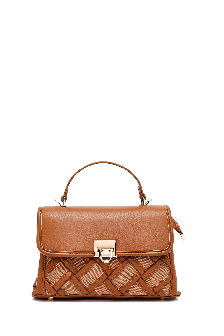 Women's Brown Long Strap Patterned Handbag