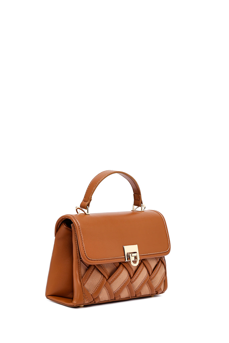 Women's Brown Long Strap Patterned Handbag