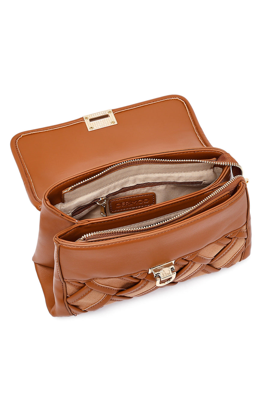 Women's Brown Long Strap Patterned Handbag