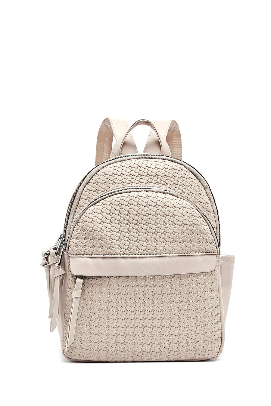 Women's Beige Printed Backpack