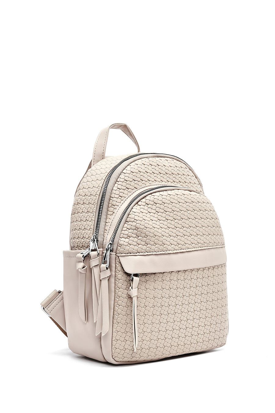 Women's Beige Printed Backpack