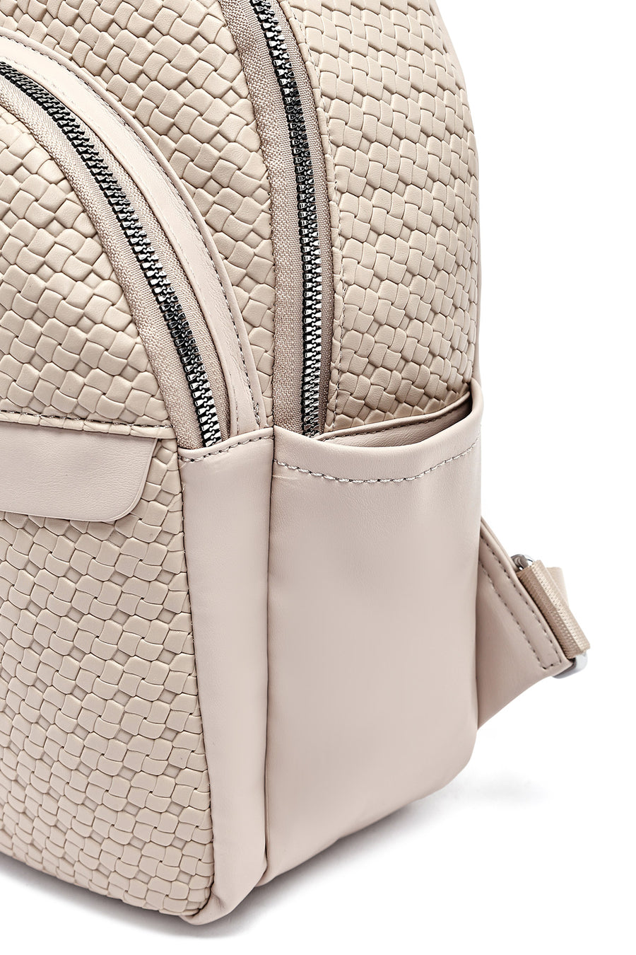 Women's Beige Printed Backpack