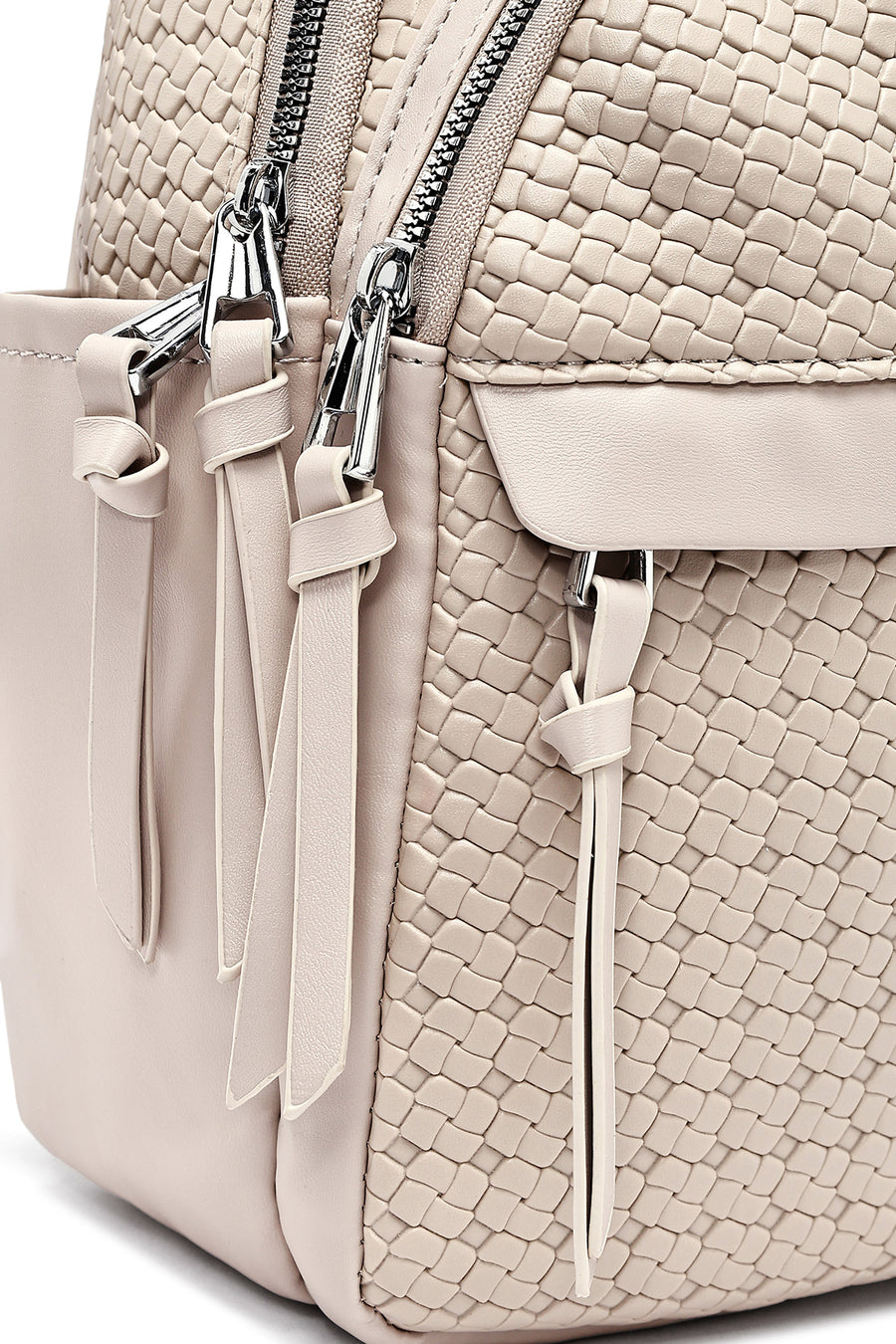 Women's Beige Printed Backpack