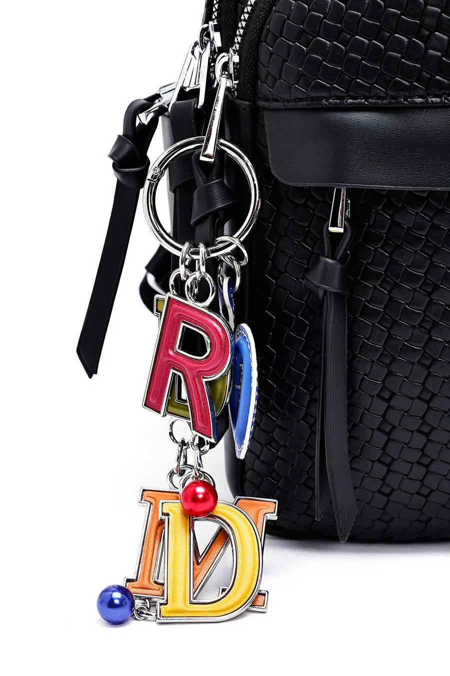 Women's Black Printed Backpack