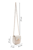 Kadın Krem Uzun Askılı Örgülü Mini Çapraz Çanta | Derimod