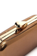 Kadın Bronz Uzun Askılı Metalik Mini Portföy Abiye Çantası | Derimod