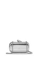 Kadın Gümüş Uzun Askılı Metalik Mini Portföy Abiye Çantası | Derimod