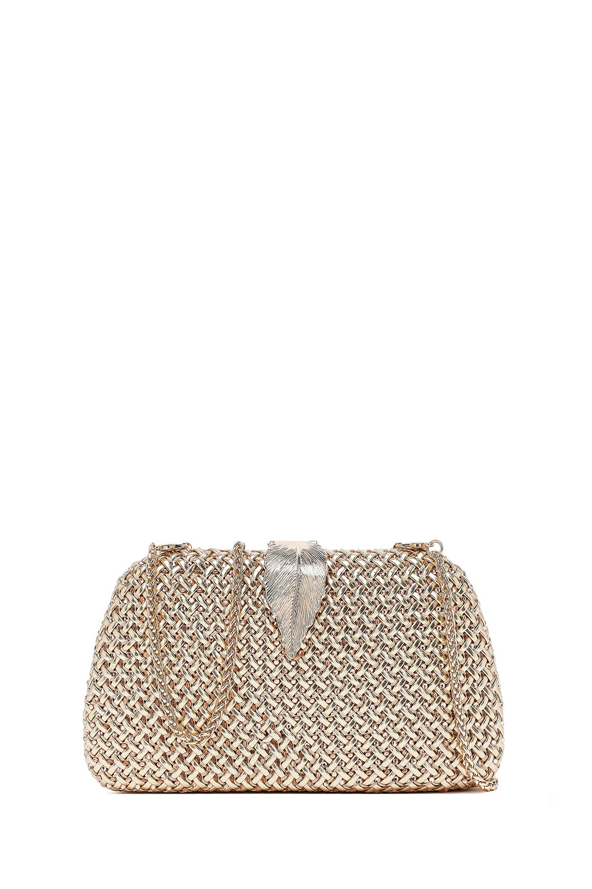 Kadın Altın Uzun Zincir Askılı Mini Metalik Abiye Kutu Çanta 25SBD273132 | Derimod