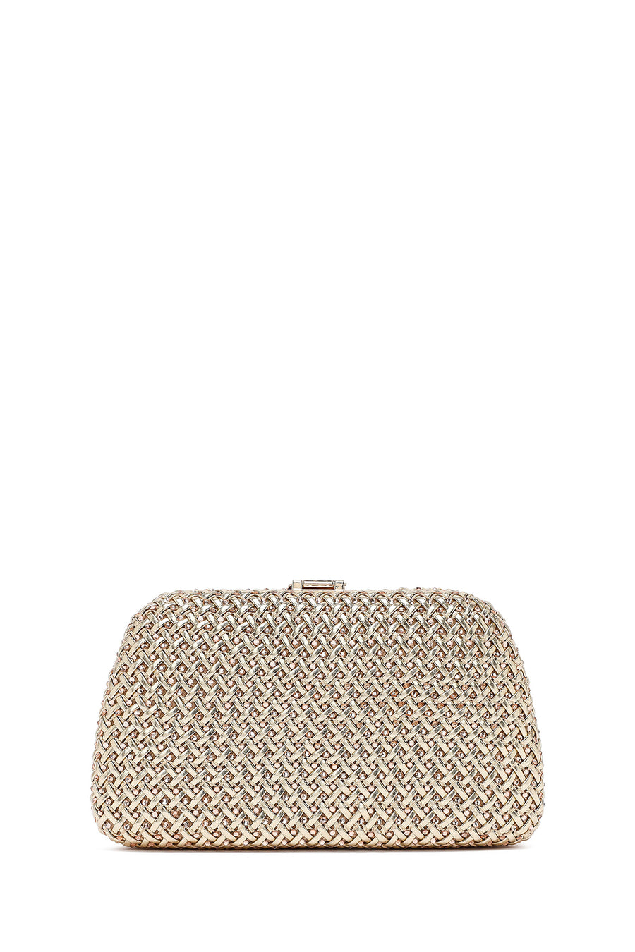 Women's Gold Long Chain Strap Mini Metallic Evening Box Bag