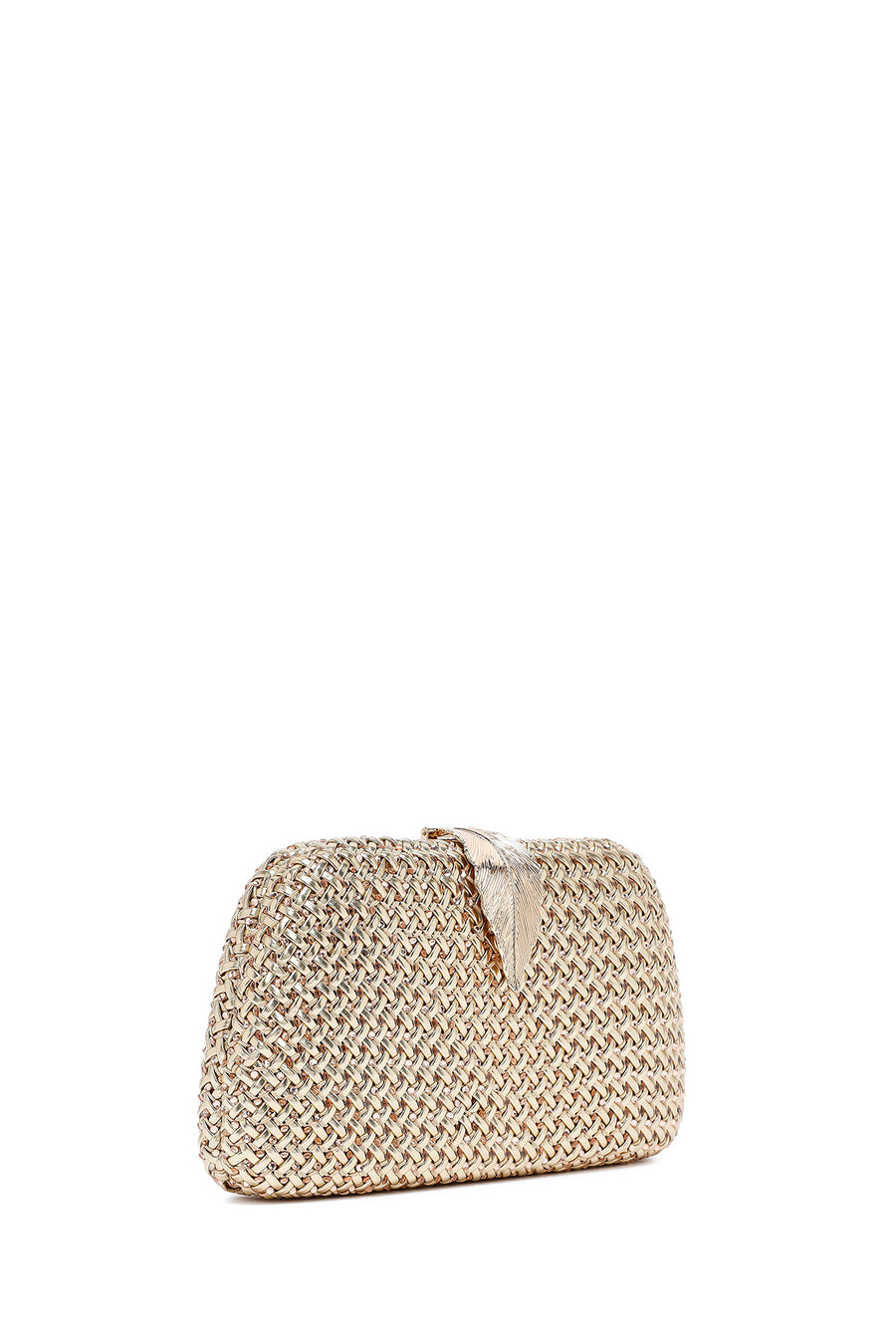 Women's Gold Long Chain Strap Mini Metallic Evening Box Bag