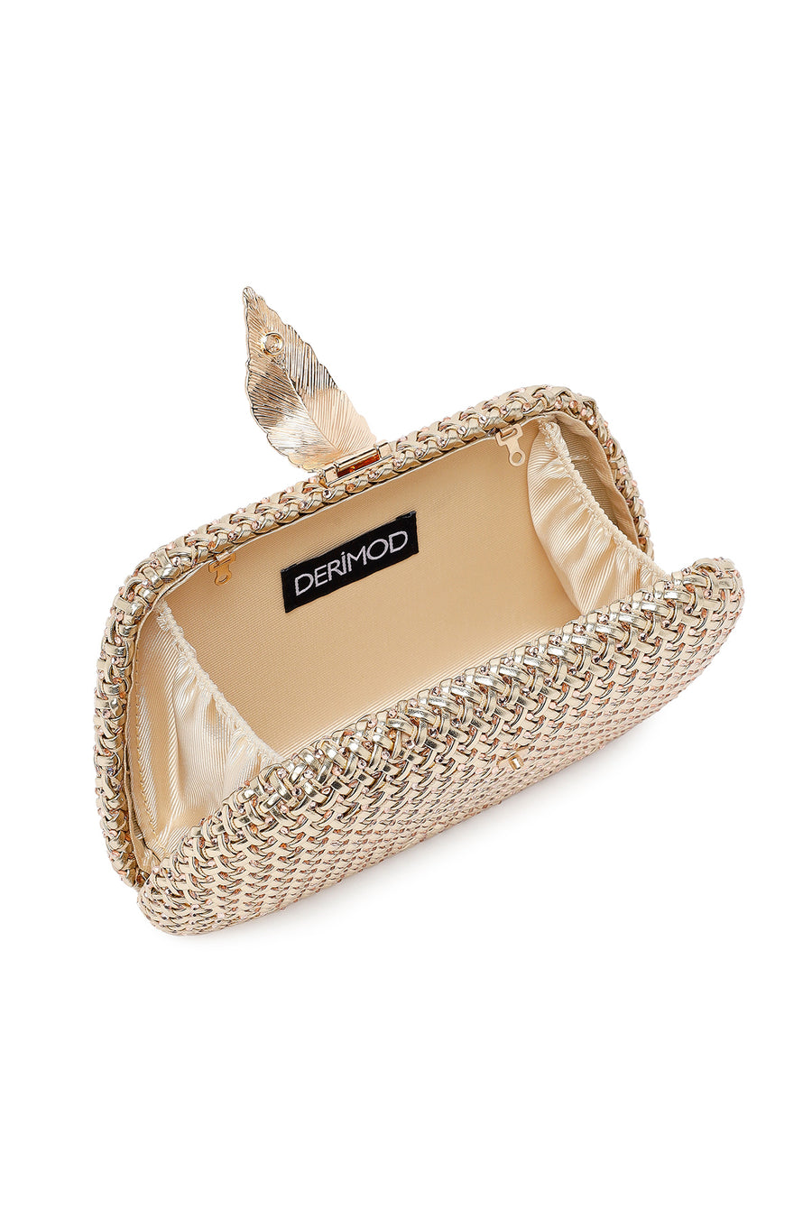 Women's Gold Long Chain Strap Mini Metallic Evening Box Bag