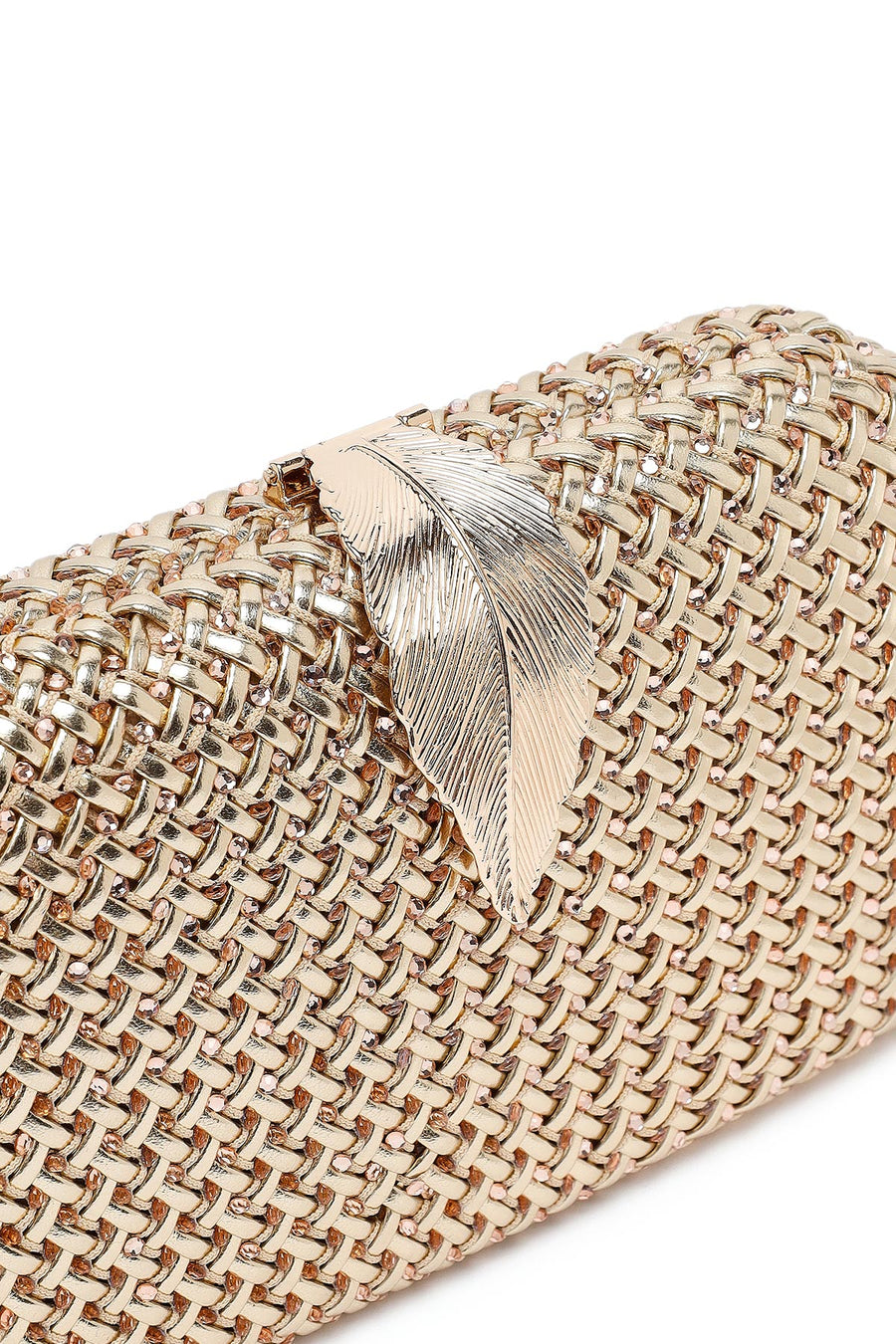 Women's Gold Long Chain Strap Mini Metallic Evening Box Bag