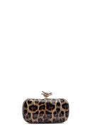 Kadın Leopar Desenli Uzun Zincir Asklı Mini Kutu Abiye Çanta | Derimod