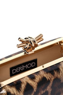 Kadın Leopar Desenli Uzun Zincir Asklı Mini Kutu Abiye Çanta | Derimod