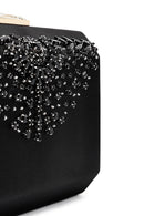 Kadın Siyah Uzun Zincir Askılı Taşlı Mini Abiye Kutu Çanta | Derimod
