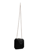 Kadın Siyah Uzun Zincir Askılı Taşlı Mini Abiye Kutu Çanta | Derimod