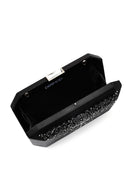 Kadın Siyah Uzun Zincir Askılı Taşlı Mini Abiye Kutu Çanta | Derimod