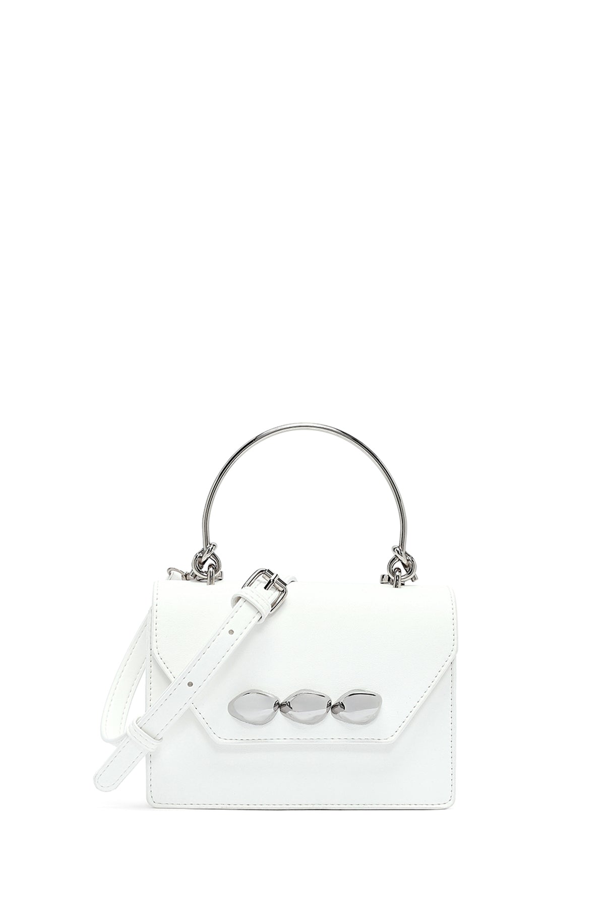 Kadın Beyaz Uzun Askılı Mini Klasik Kol Çantası 25SBD273818 | Derimod