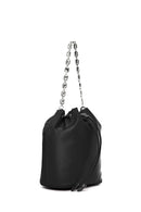 Kadın Siyah Taşlı Kumaş Omuz Çantası | Derimod