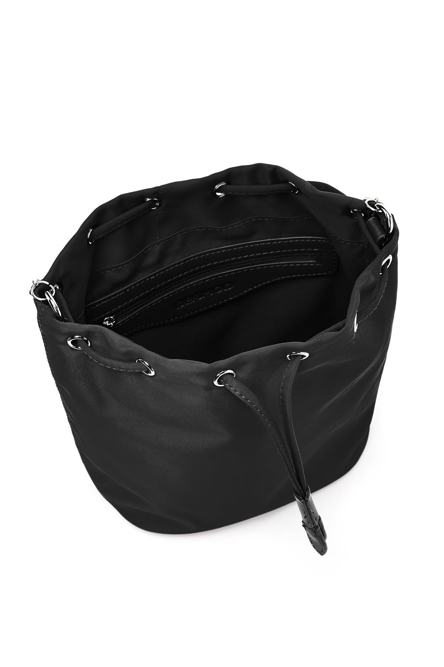 Women's Black Stone Fabric Shoulder Bag