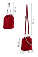 Kadın Kırmızı Taşlı Kumaş Omuz Çantası | Derimod