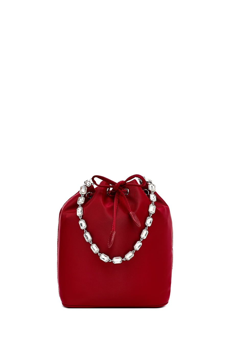 Women's Red Stone Fabric Shoulder Bag