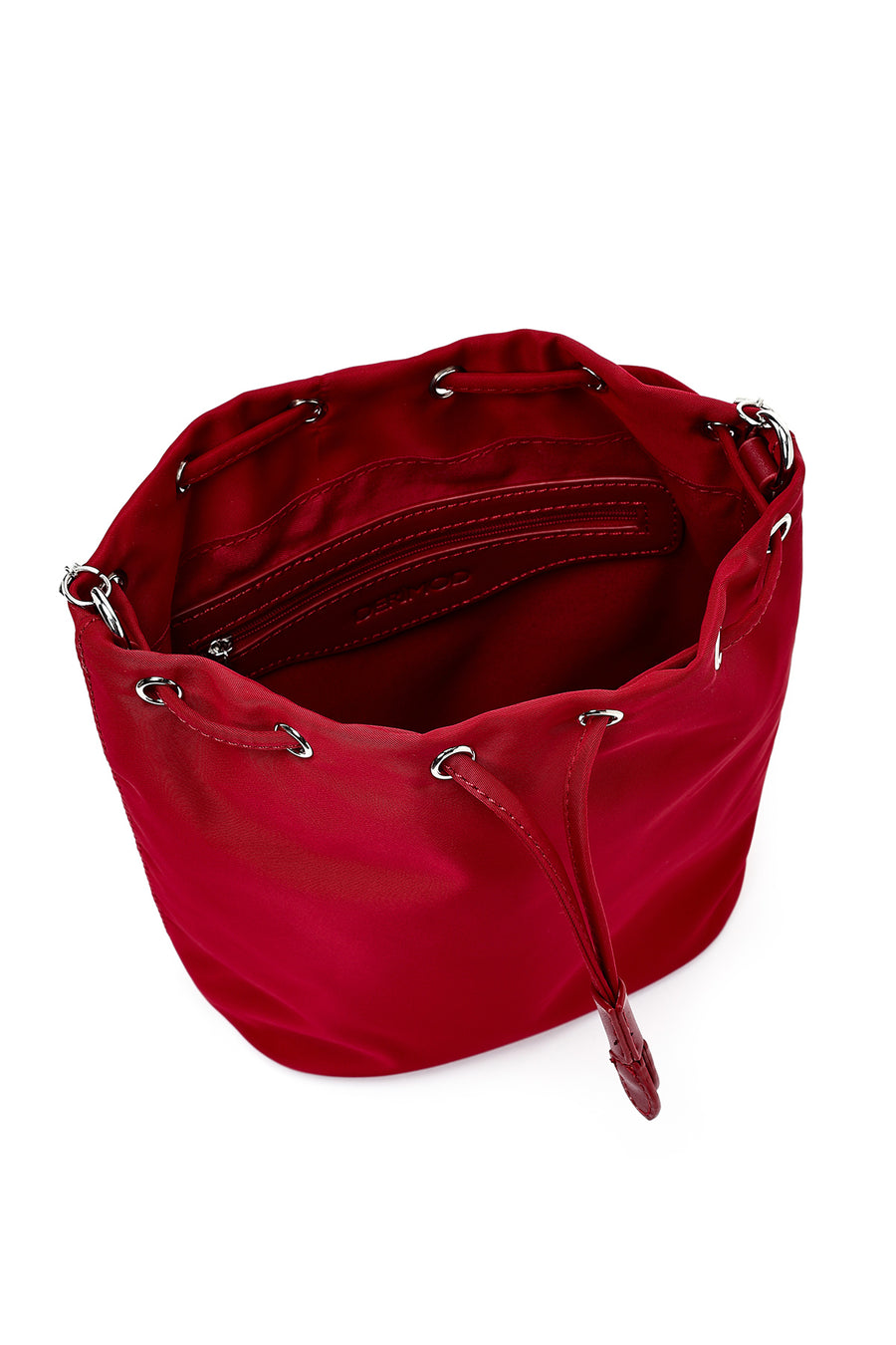 Women's Red Stone Fabric Shoulder Bag