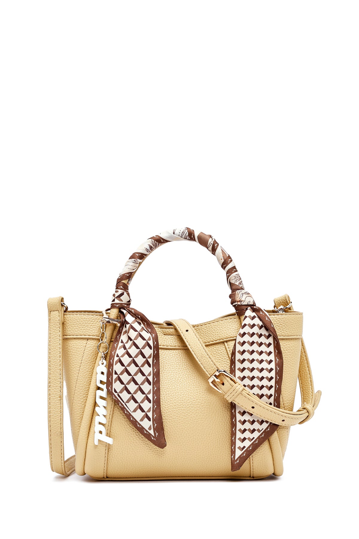 Kadın Sarı Uzun Askılı Aksesuarlı Kol Çantası 25SBD2749FT | Derimod