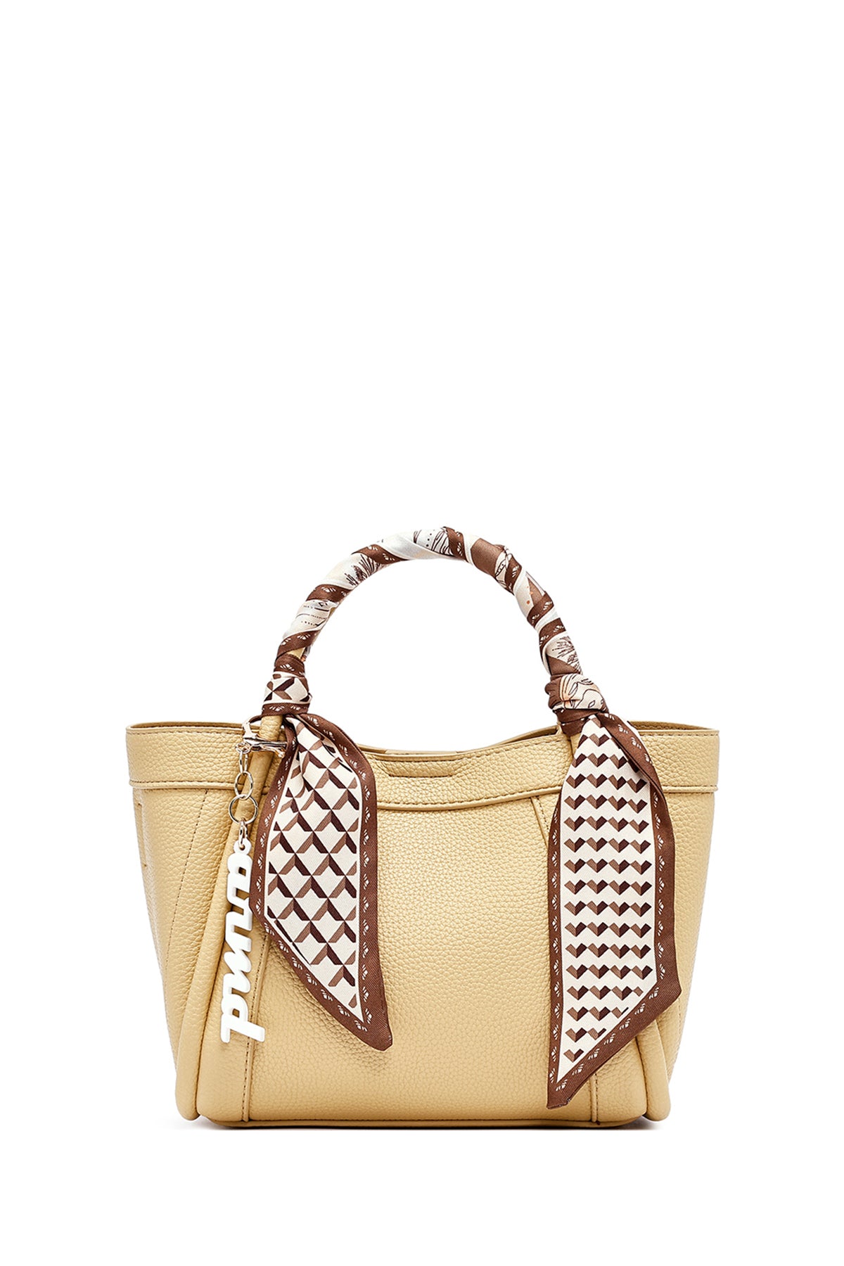 Kadın Sarı Uzun Askılı Aksesuarlı Kol Çantası