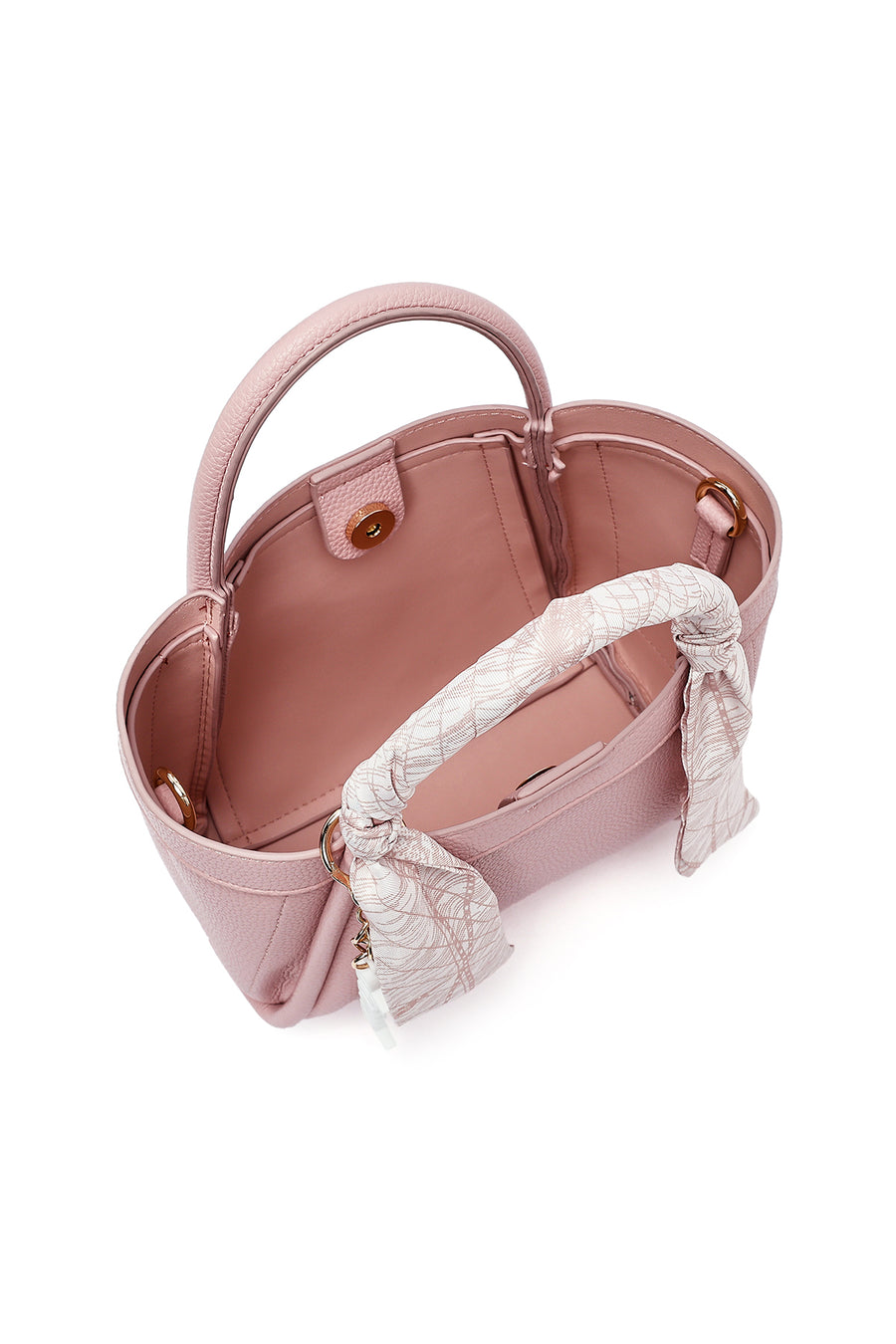 Women's Pink Long Strap Accessorized Shoulder Bag