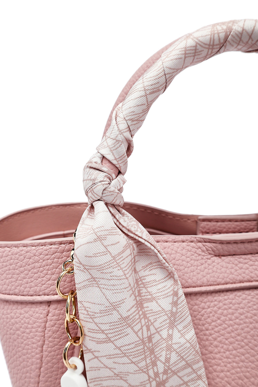 Women's Pink Long Strap Accessorized Shoulder Bag
