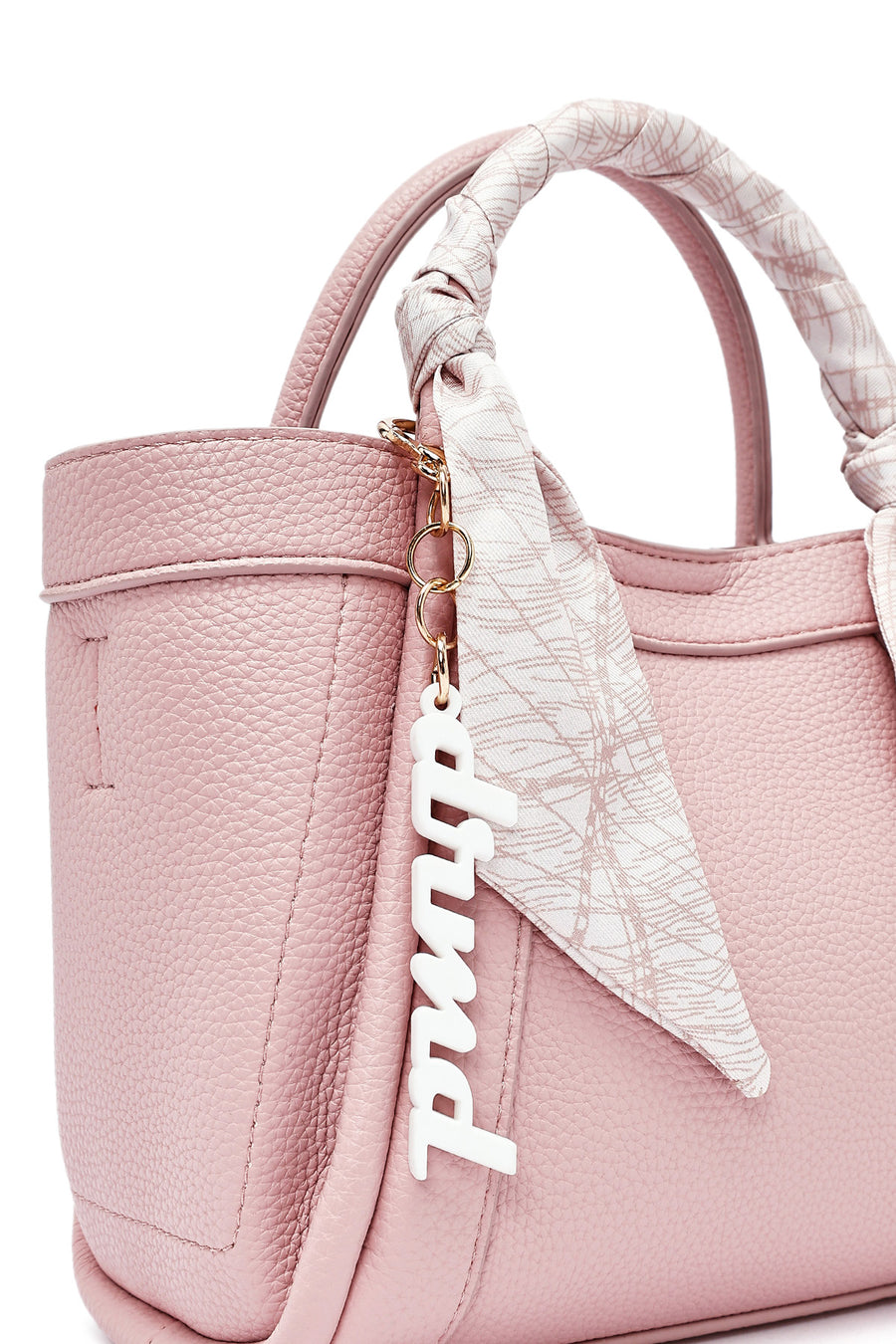 Women's Pink Long Strap Accessorized Shoulder Bag