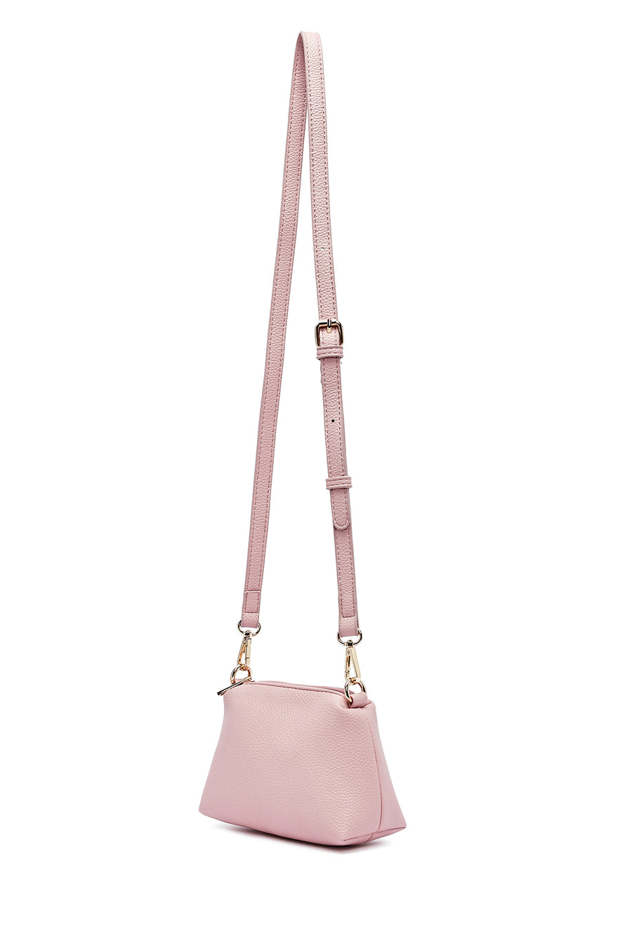 Women's Pink Long Strap Accessorized Shoulder Bag