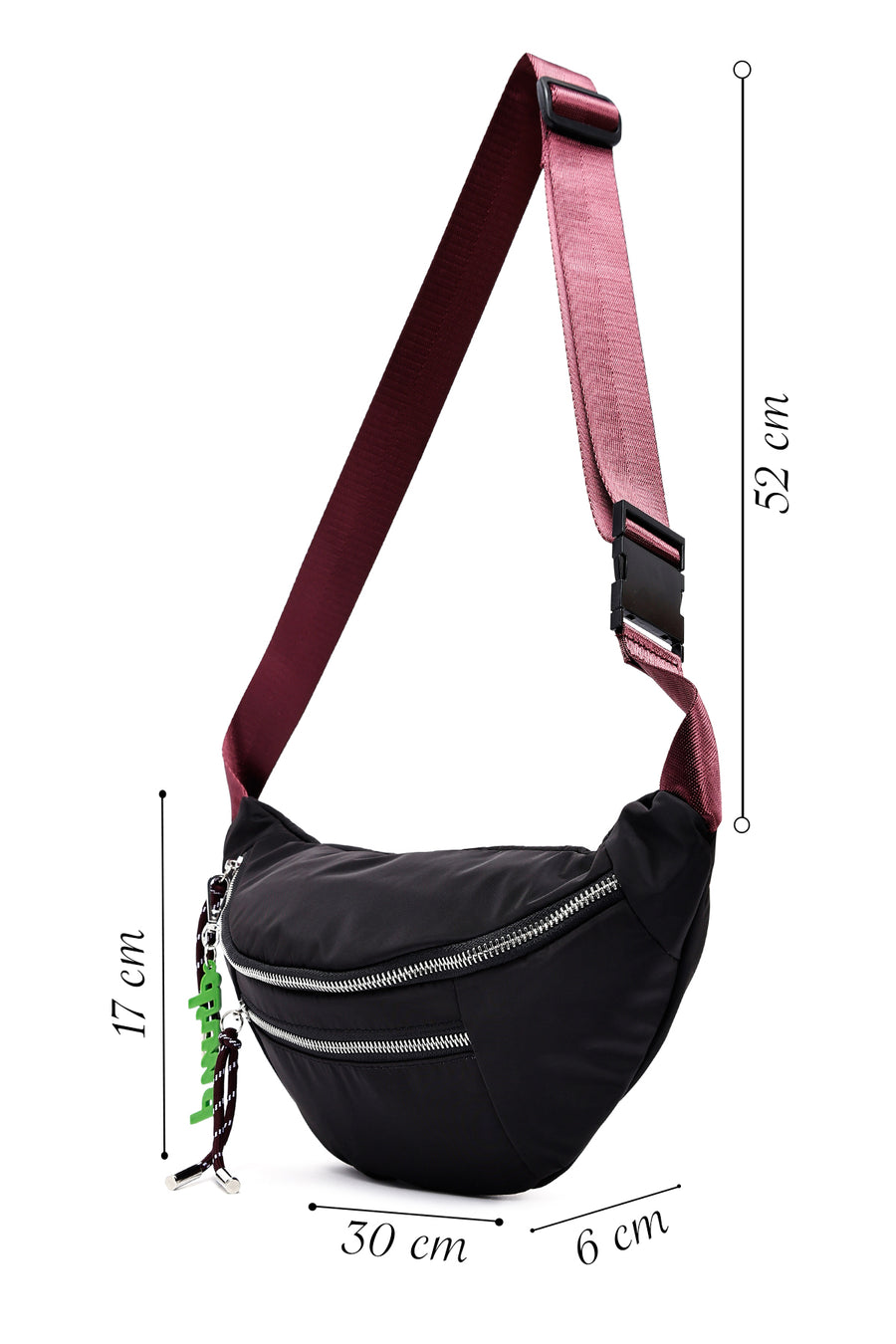 Women's Black Mini Fabric Crossbody Bag