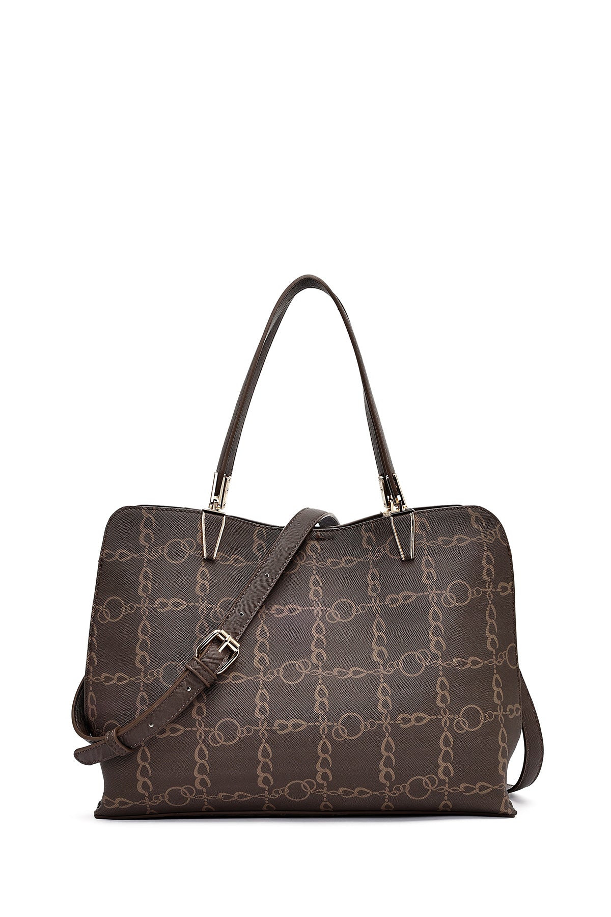 Kadın Kahverengi Uzun Askılı Baskılı Omuz Çantası 25SBD277526 | Derimod