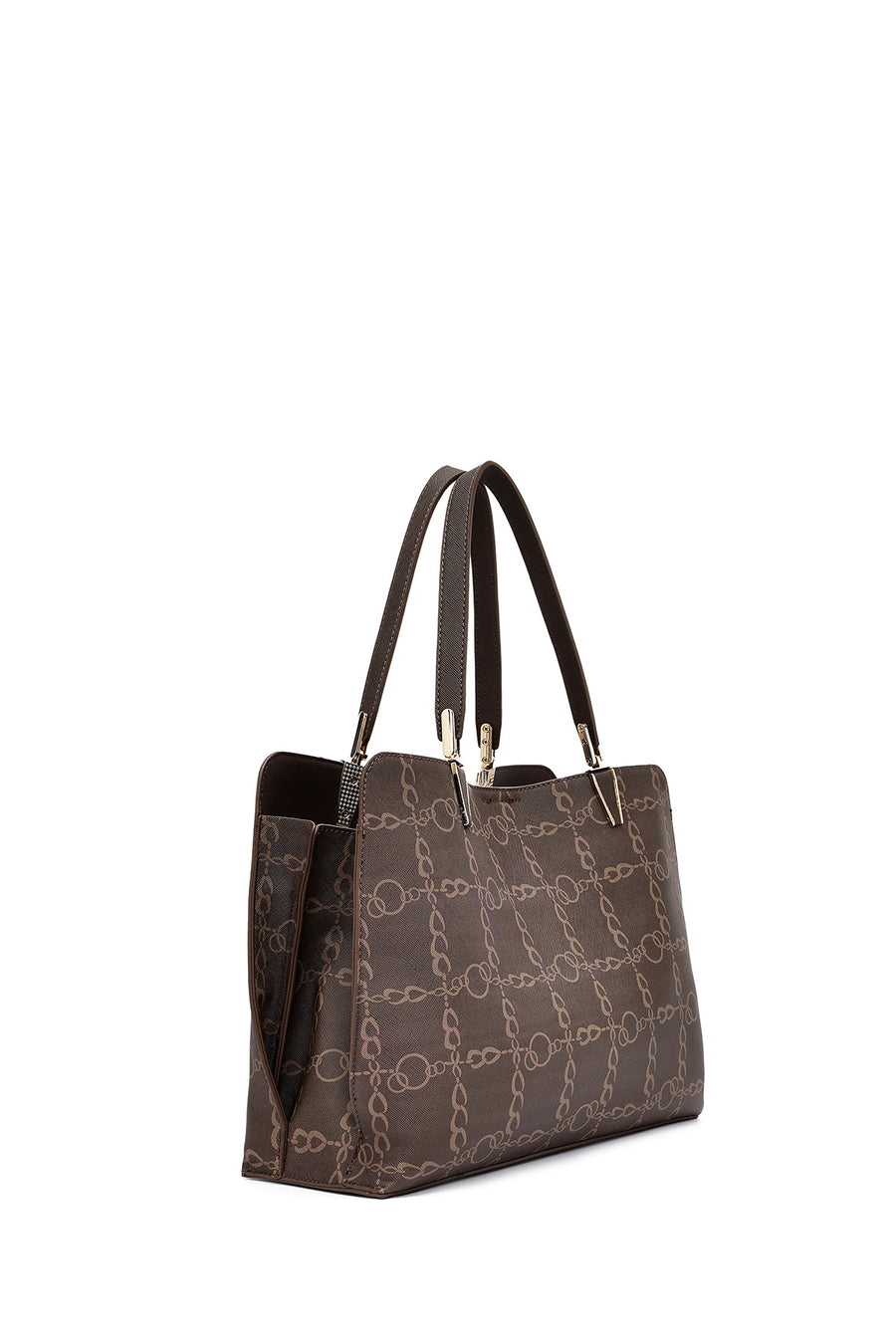 Women's Brown Long Strap Printed Shoulder Bag