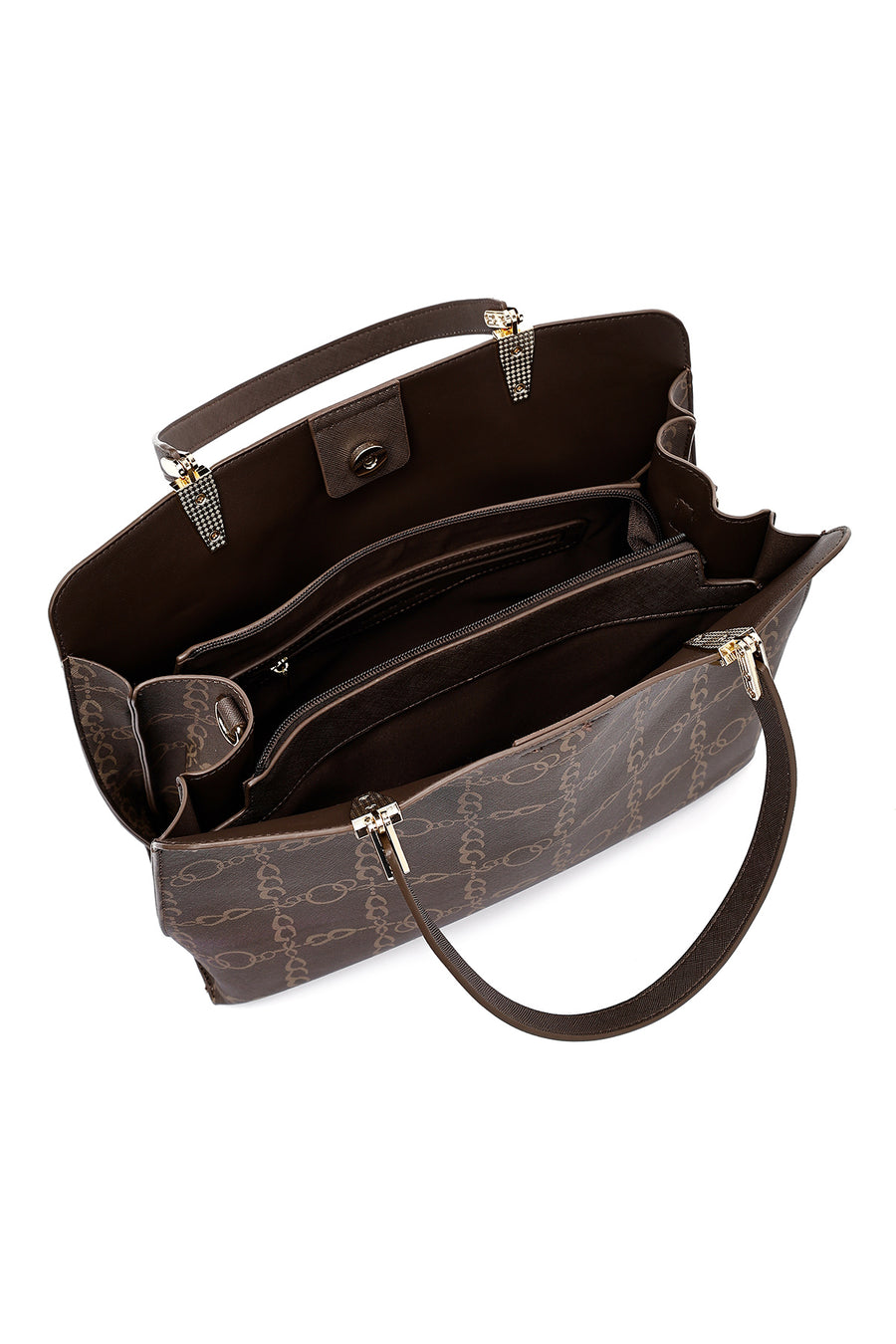 Women's Brown Long Strap Printed Shoulder Bag