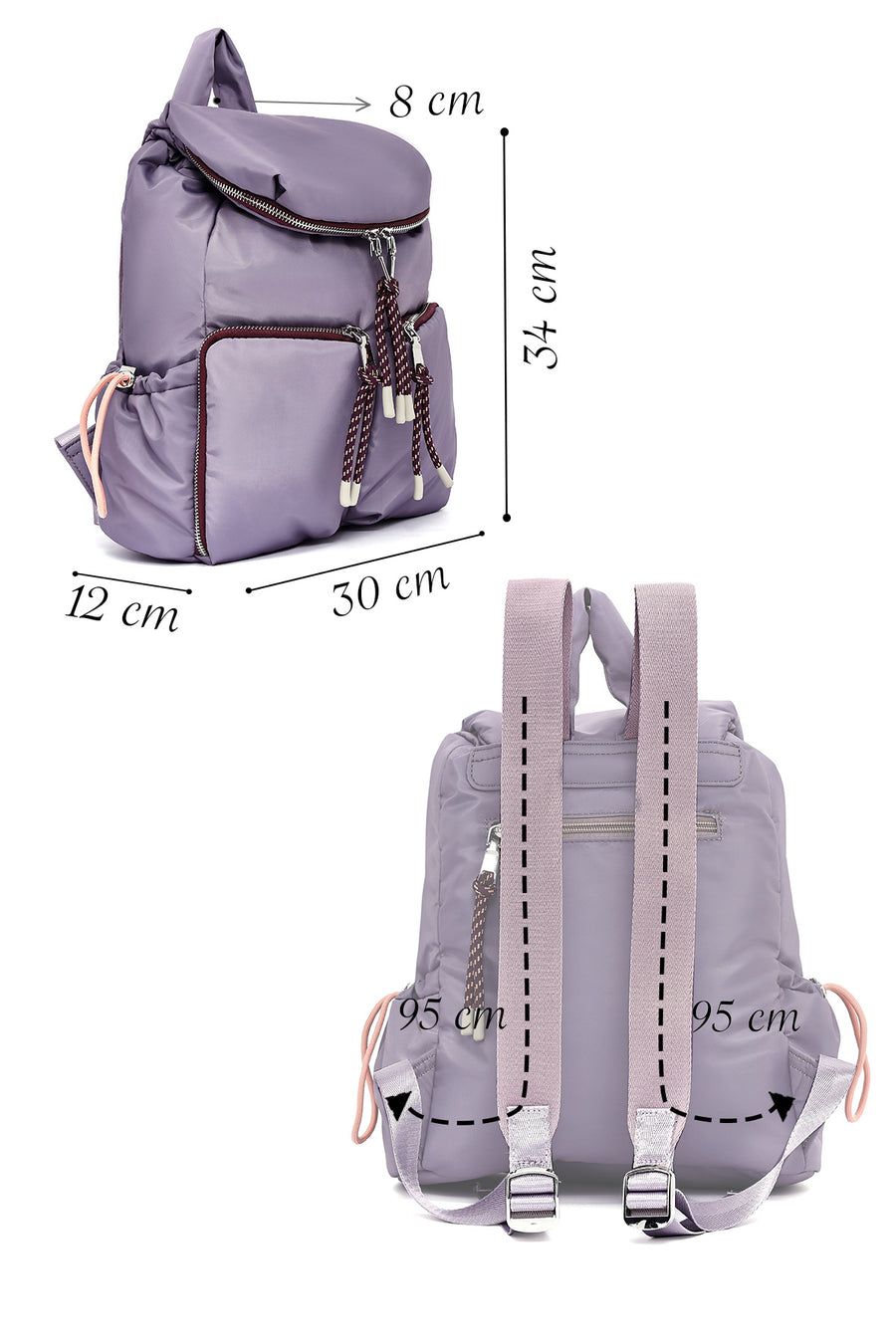 Women's Lilac Fabric Backpack