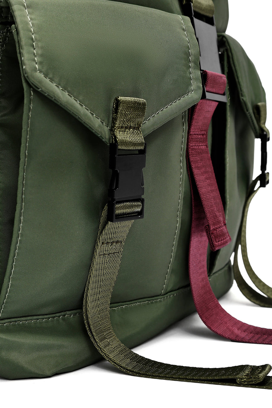Women's Green Fabric Backpack